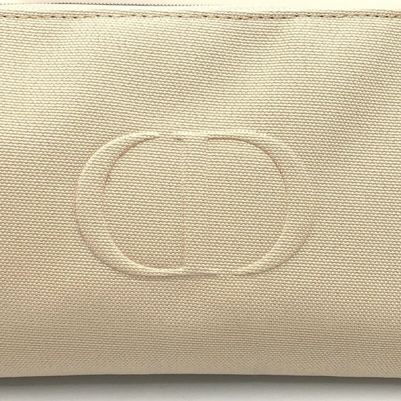 Christian Dior Canvas Cosmetic Travel Pouch Bag in Beige - Picture 3 of 10